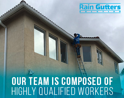 Some of Our Professionals Doing a Rain Gutter Installation