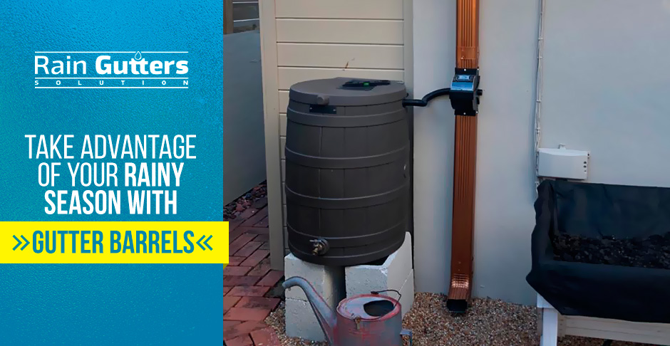 Rain Gutter Barrel Collection System and Downspout