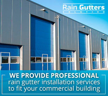 Protect your Commercial Building Against Water Damage or Gutter Failure! Warehouse Building with Rain Gutters