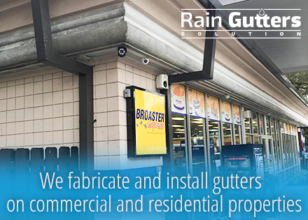 Convenience Storefront with a Rain Gutters System 