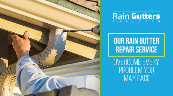 Rain Gutter Repair Service with Rain Gutters Solution Worker