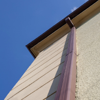 Downspout installed on a House