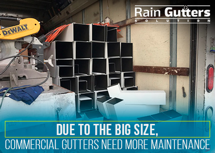Commercial Sized Rain Gutters Need More Maintenance as Residential Commercial Rain Gutter Measurements