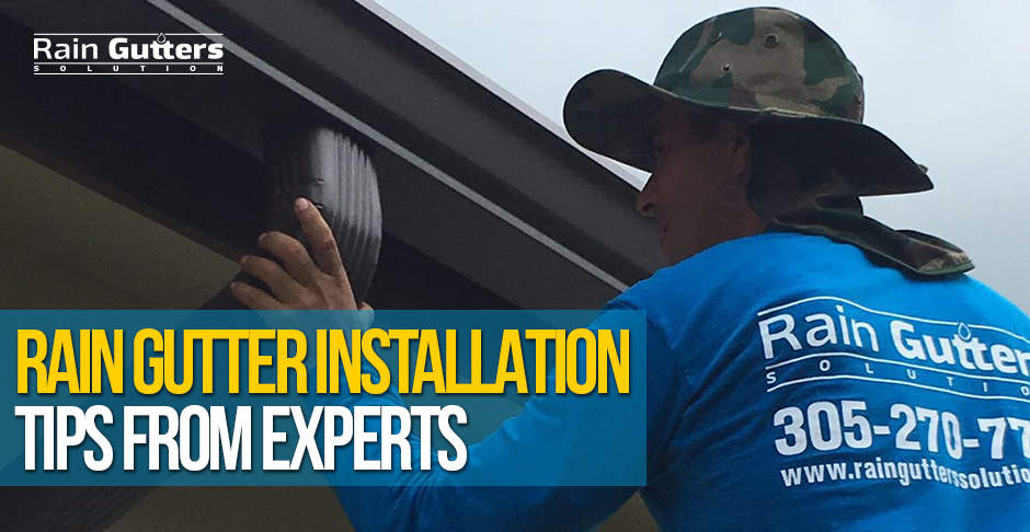 Technician Installing a Rain Gutter System