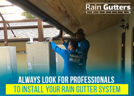 Rain Gutters Solutions Professionals Installing a Half-Round Gutter