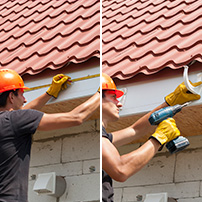 Gutter Placement And Hanger Spacing Man Installing Rain Gutter System