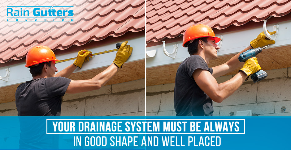 Gutter Placement And Hanger Spacing Man Installing Rain Gutter System