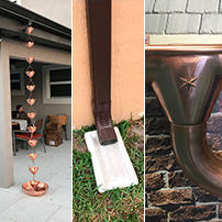 Gutter Accesories Rain Chain Splaah Block and Downspout