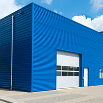 Commercial Building With Rain Gutters