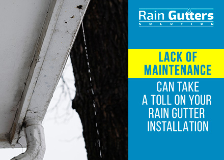 Rain Gutter Installation with Leak