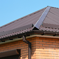 Metal Roof  With Rain Gutters