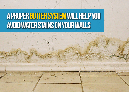 Stains on Walls for Not Using Rain Gutters