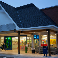 Commercial Gutters Installed in a Grocery Store