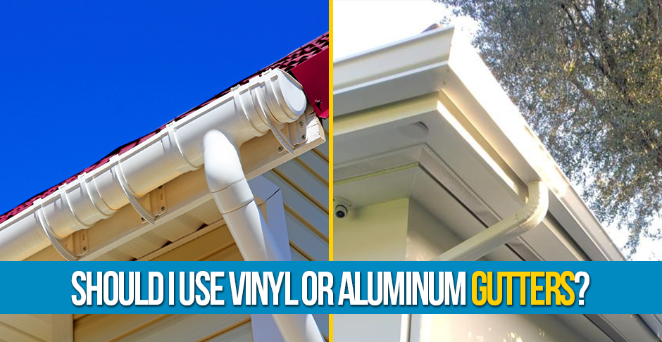 Picture Showing Examples of Vinyl and Aluminum Gutters