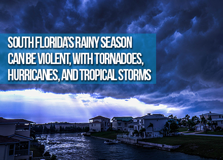 Florida House With Rain Gutters and Stormy Weather