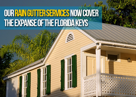 House with Rain Gutters In Florida keys