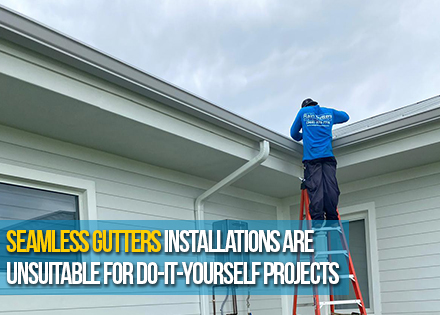 Professional Seamless Gutter Contractor Installing a Gutter