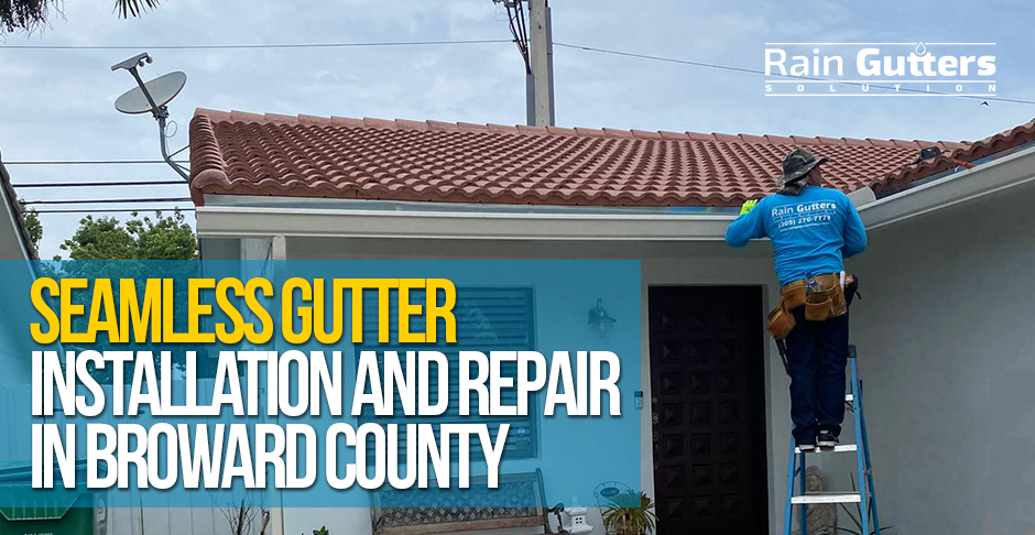 Man Installing Seamless Gutters in a House