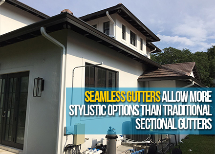 Seamless Rain Gutters in a House