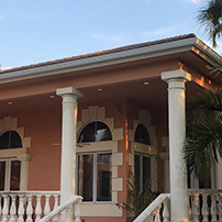 Aluminum Rain Gutters Installed on a House