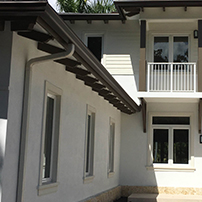 Rain Gutter System Installed on a House