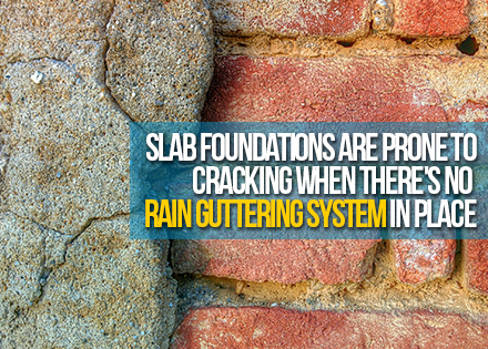 Slab Foundation Cracked For The Lack of Rain Gutters