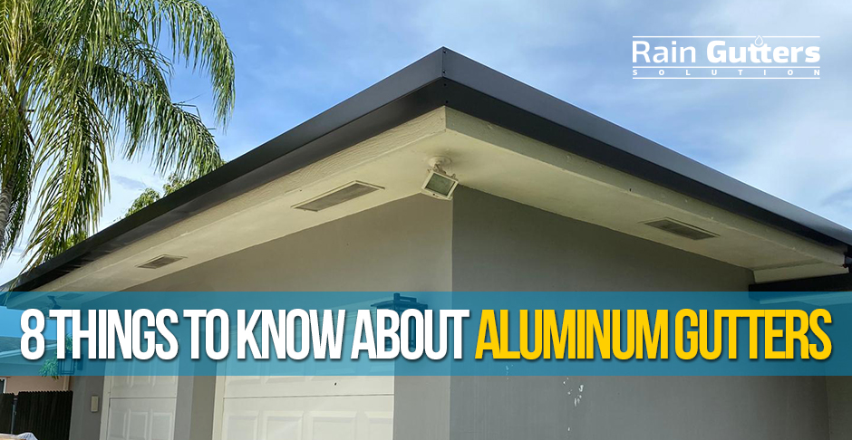 Aluminum Rain Gutters System in a House