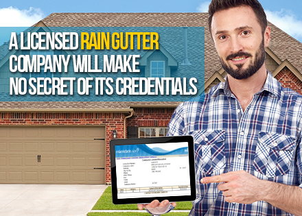 Gutter Installer Showing Thier License Credential