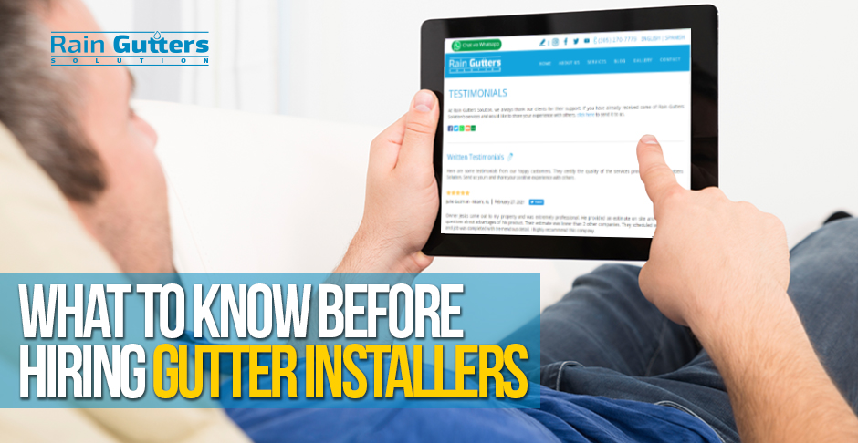 Man Looking a Gutter Installer Website on a Tablet