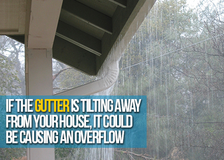 Overflow Rain Gutters During Heavy Rain