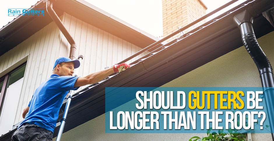 Man Installing Gutters Longer Than the Roof