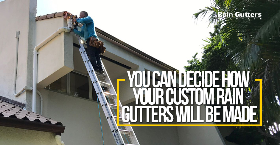 Man Installing a Custom Rain Gutter