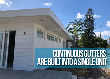 Continuous Gutter Installed on a White House