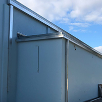 Conitnuous Gutters on a Building