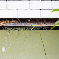 Overflowing Gutter with Water