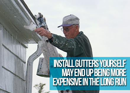 Man Painting DIY Rain Gutters