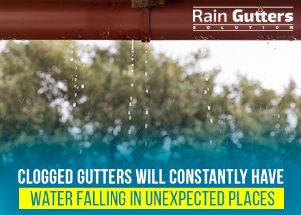 Rain Gutter Installation Clogged Leaking