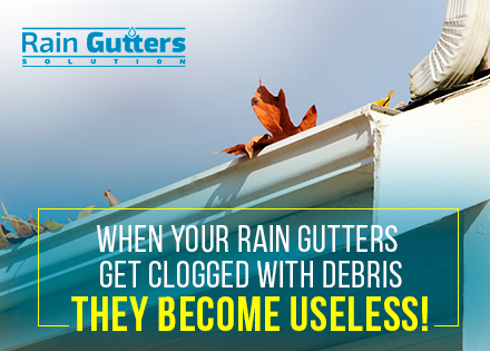 A Clogged Gutter Which Needs a Rain Gutter Repair Service