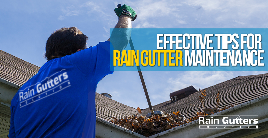 Rain Gutter Solution Technician Cleaning a Rain Gutter
