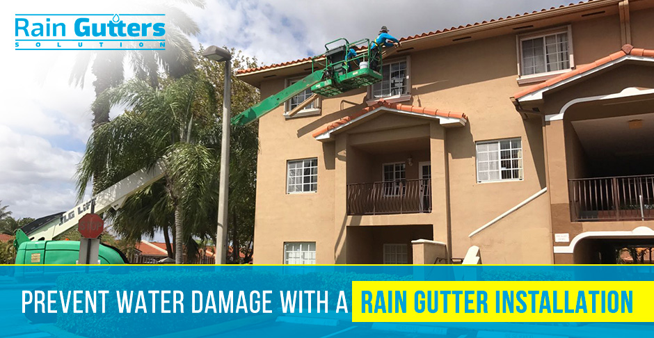 Performing Rain Gutter Installation to Residential Building