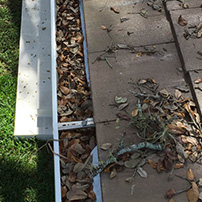 Rain Gutter Full of Branches and Leaves