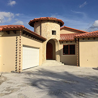 House with a Copper Rain Gutter System in Miami 