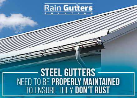 Steel metal rain gutter cleaning 