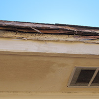 Rain gutters installation wood eaves 